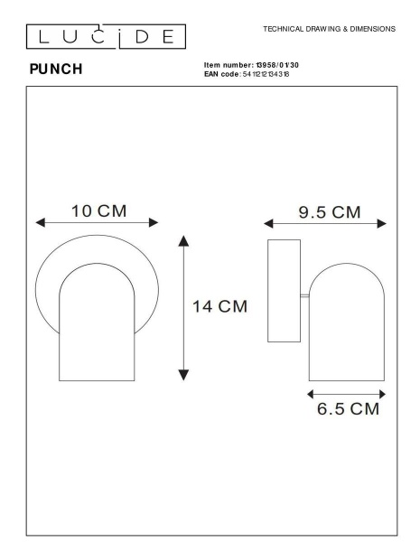 Спот Lucide Punch 13958/01/30