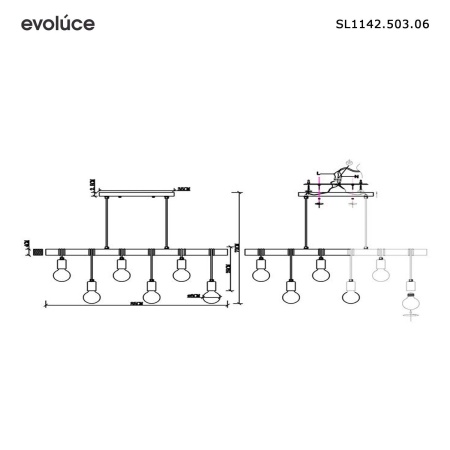 Подвесной светильник Evoluce Bagetti SL1142.503.06