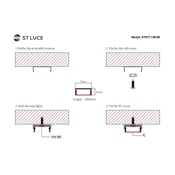 Профиль с рассеивателем ST-Luce ST017.129.08