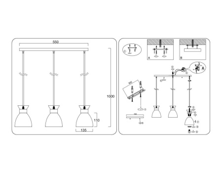Светильник подвесной Ambrella light TRADITIONAL TR8466