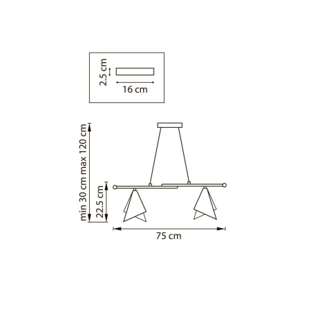 Люстра подвесная Cone GW Lightstar 757046