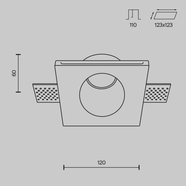 Встраиваемый светильник Maytoni Technical Gyps Modern DL001-1-01-W