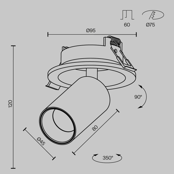 Встраиваемый светодиодный спот Maytoni Technical Ceiling Focus Led C071CL-7W4K-WB