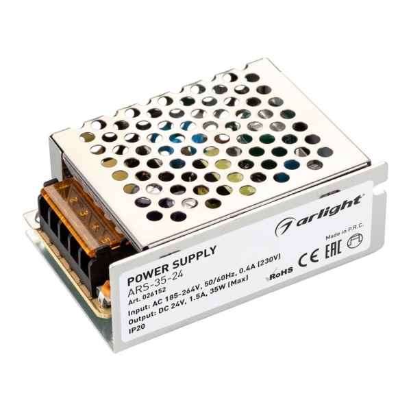 Блок питания Arlight ARS-35-24 24V 35W IP20 1,5A 026152