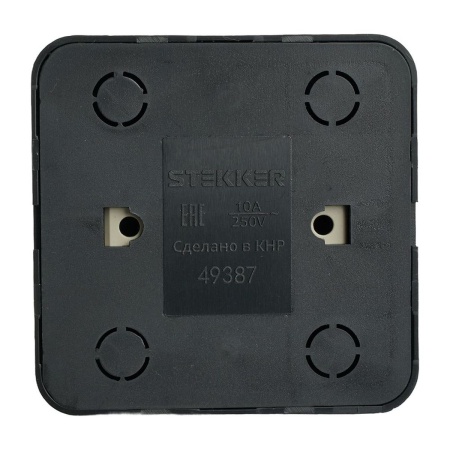 Переключатель одноклавишный Stekker София черный MSW10-12-02 49387