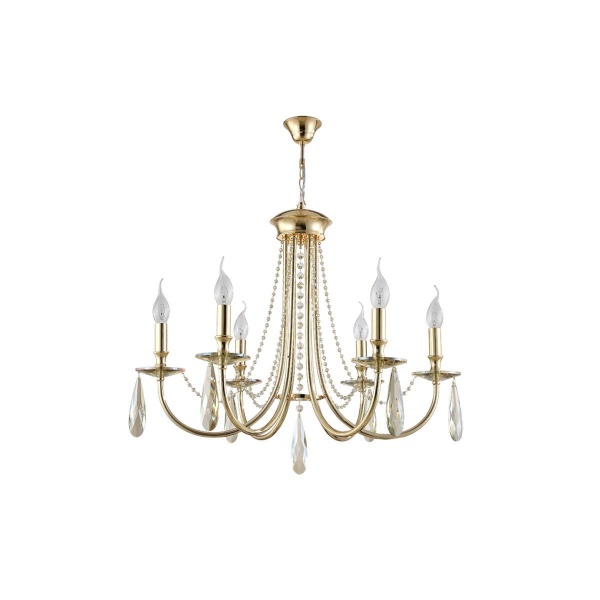 Подвесная люстра Crystal Lux Victoria SP6 Gold/Amber