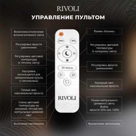 Потолочная светодиодная люстра Rivoli Violina 6152-107 Б0066458