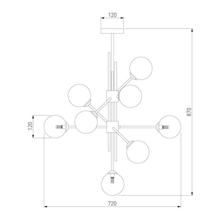 Подвесная люстра Eurosvet Volver 50383 латунь Smart