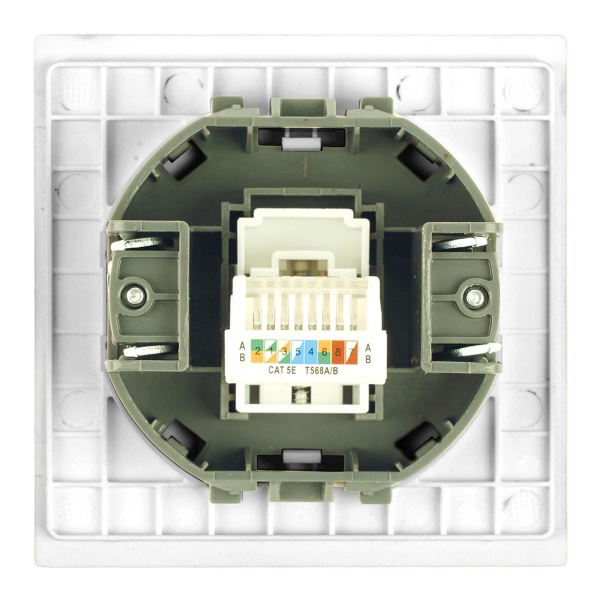 Розетка компьютерная 1-местная RJ-45 (механизм) Stekker Мия RST00-3117-01 белая магнолия 50436