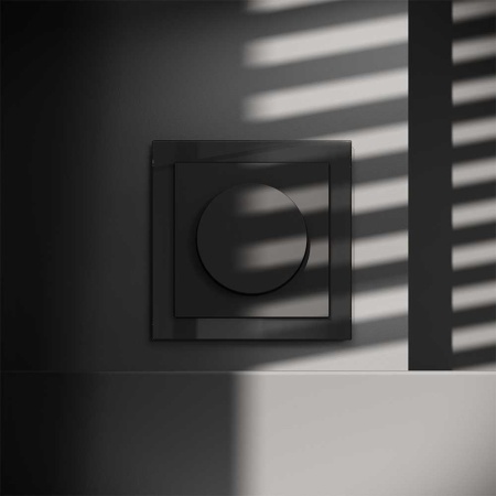 Светорегулятор встраиваемый Voltum S70 поворотно-нажимной 600 Вт, (черный матовый) VLS070308