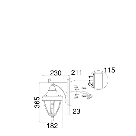 Уличный настенный светильник Maytoni Novara O027WL-01B