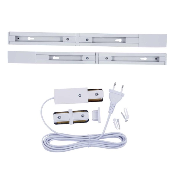 Шинопровод осветительный с заглушкой в наборе 2 шт Uniel UBX-GS2 WHITE 50x2 SET03