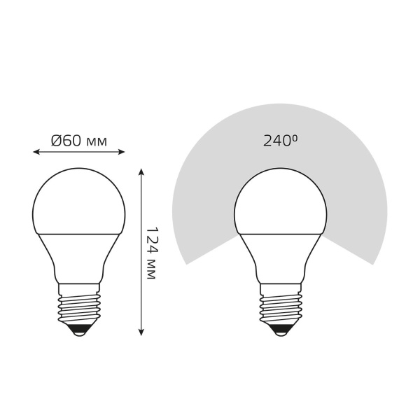 Лампа светодиодная Gauss E27 20W 6500K матовая 23239