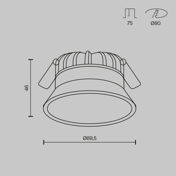Встраиваемый светильник Maytoni Technical Downlight Okno DL055-10W2.7-3-4K-B