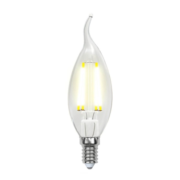 Лампа светодиодная филаментная Uniel E14 6W 4000K прозрачная LED-CW35-6W/NW/E14/CL PLS02WH UL-00001374