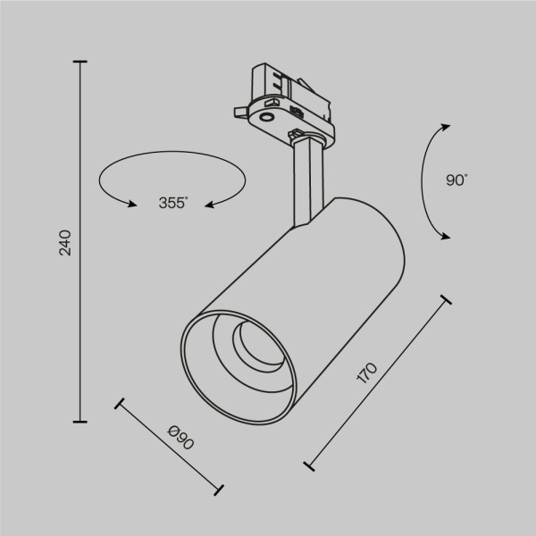 Трековый светильник Maytoni Technical TR197-3-40WCCT-M-B