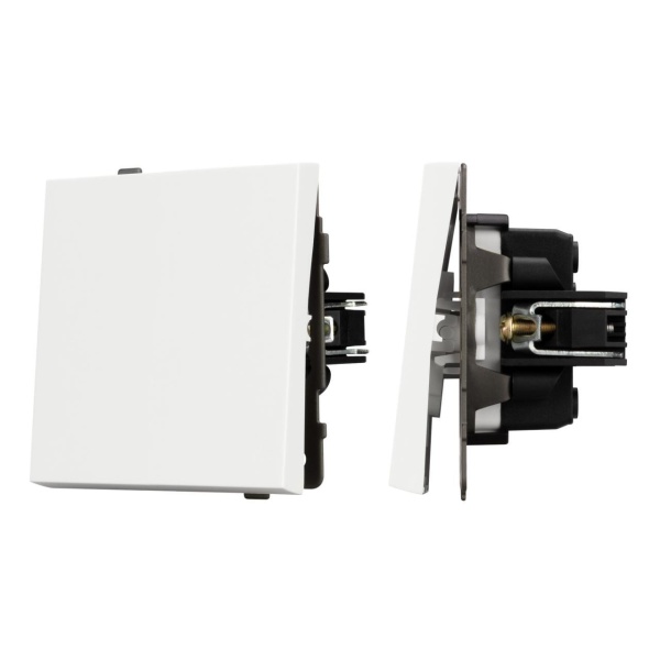 Механизм выключателя одноклавишный проходной SWT-TENDO-MKP1-SFPL-WH (230V, 10A) Arlight 054582