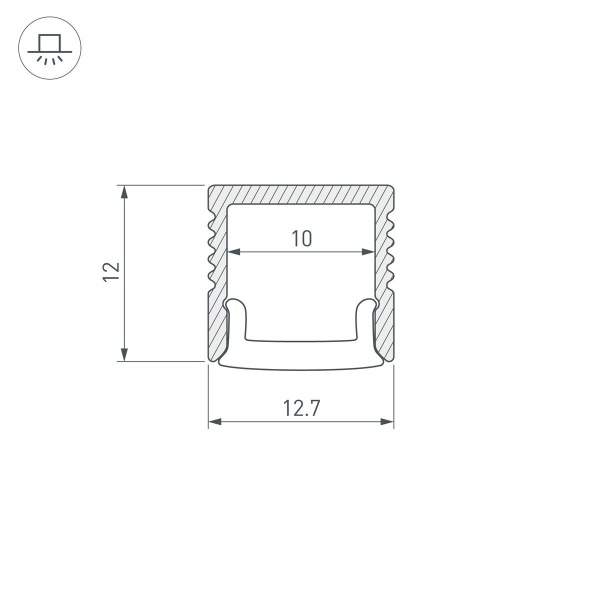Профиль встраиваемый Arlight Fantom-Bent-W12-Side-2000 Anod 040326(1)