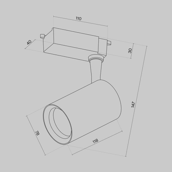 Трековый светильник Maytoni Technical Vuoro TR003-1-10W4K-W-B
