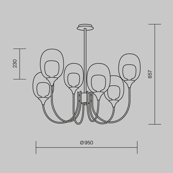 Подвесная люстра Maytoni Aura MOD016PL-06BS