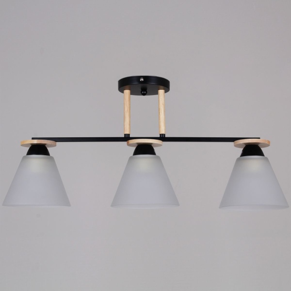 Потолочная люстра Reluce 11630-0.3-03 BK+WOOD