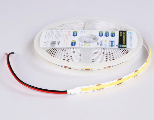 Светодиодная лента Ambrella Light 10W/m 320LED/m COB холодный белый 5M GS4653