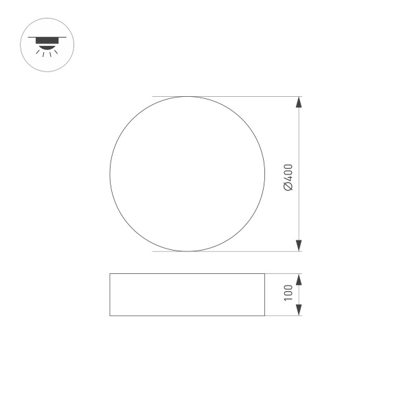 Накладной светодиодный светильник Arlight SP-TOR-PILL-PRISM-R400-25W Day4000 (BK, 100 deg, 230V) 022996(3)