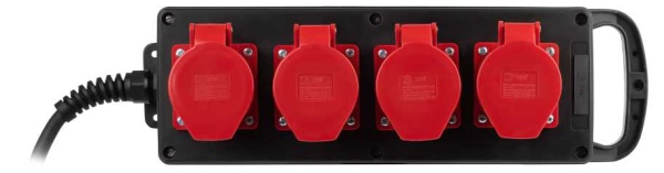 Удлинитель силовой ЭРА IND380-U-4e-5x4-10m-IP44 на 380В на каучуковой колодке 4 розетки 4xCEE 5P 10м КГ 5х4 32A IP44 Б0057319