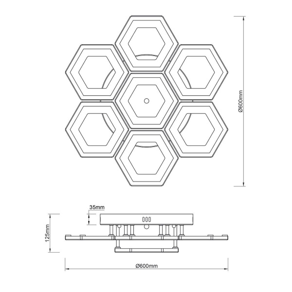 Потолочная светодиодная люстра Escada Hexagon 10204/7LED
