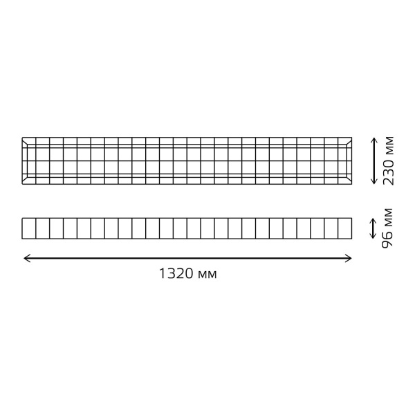 Решетка защитная Gauss для светильника ЛПО/ДПО 1320х230х96 1/5 903265601