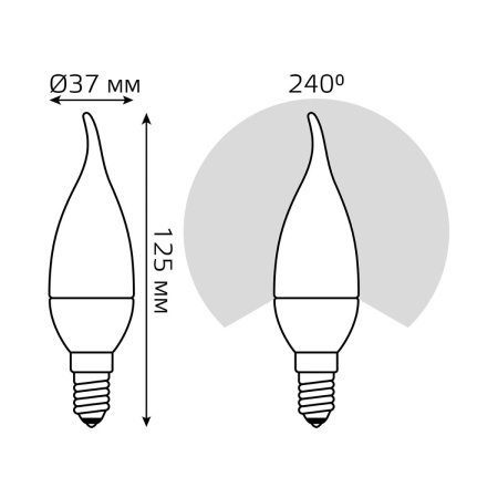 Лампа светодиодная Gauss E14 5,5W 3000К матовая 1034116