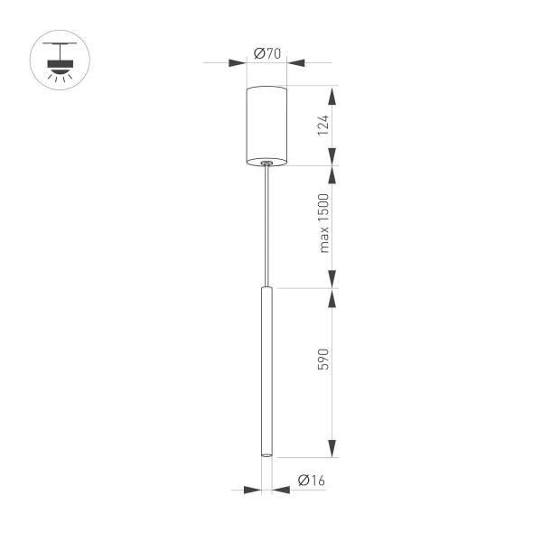 Подвесной светодиодный светильник Arlight SP-Umbra-Hang-V-L600-10W Warm3000 036949(1)