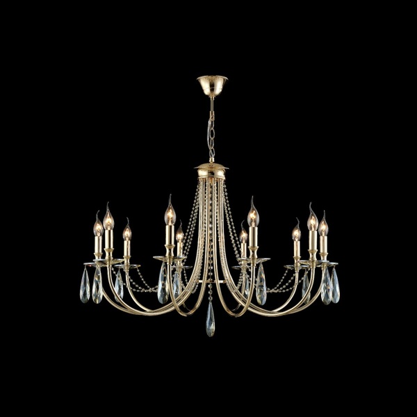 Подвесная люстра Crystal Lux Victoria SP10 Gold/Amber