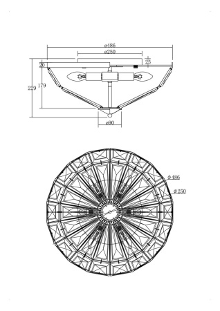 Потолочный светильник Maytoni Facet MOD094CL-06G