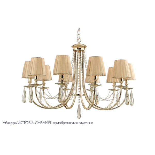 Подвесная люстра Crystal Lux Victoria SP10 Gold/Amber