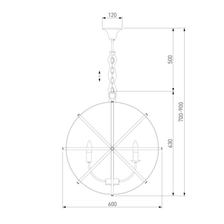 Подвесная люстра Eurosvet Santi 60139/6 хром