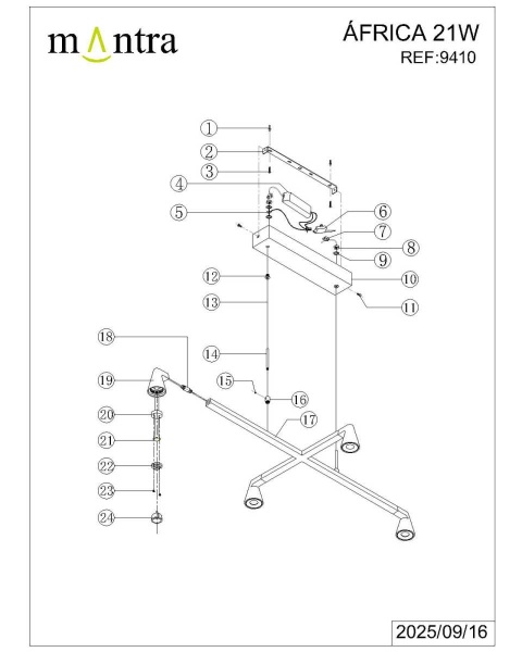 Подвесная люстра Mantra Africa 9410