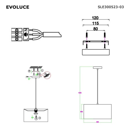 Подвесная люстра Evoluce Brescia SLE300523-03