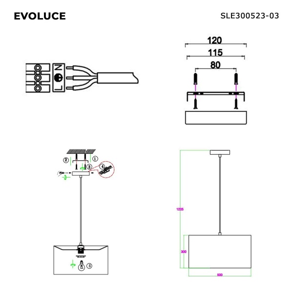 Подвесная люстра Evoluce Brescia SLE300523-03