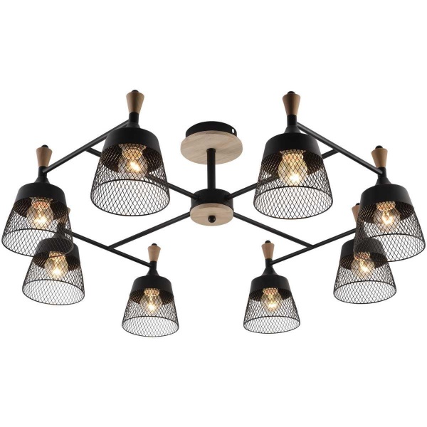 Потолочная люстра Reluce 01492-0.3-08 BK+WOOD