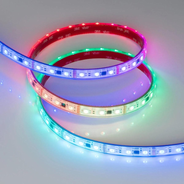 Светодиодная лента герметичная Arlight 14W/m 60LED/m 5060SMD разноцветный 5М DMX-PS-B60-12mm 12V 039605