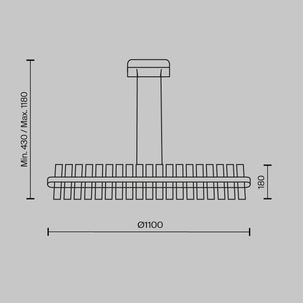 Подвесная светодиодная люстра Maytoni Mirage MOD173PL-L48BS3K