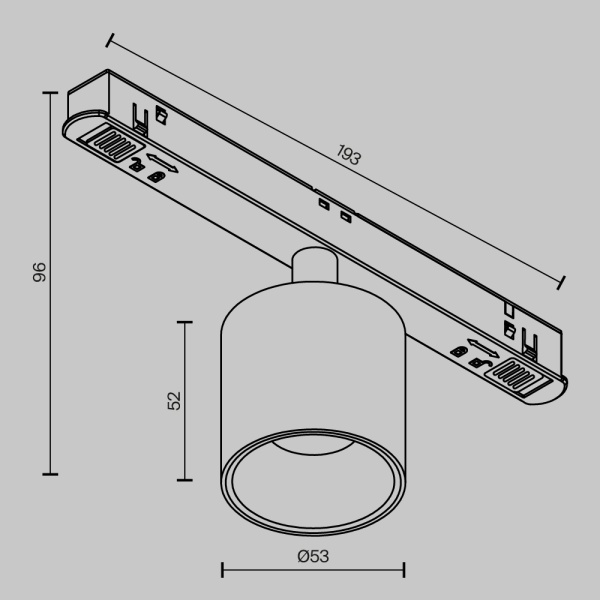 Трековый светодиодный светильник Maytoni Technical Magnetic Exility Alfa S TR132-2-7W3K-B