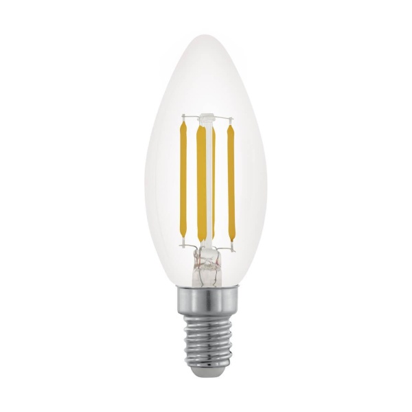 Лампа светодиодная филаментная диммируемая Eglo E14 3,5W 2700К прозрачная 11704