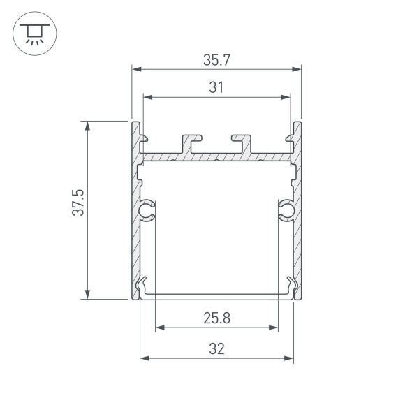 Профиль Arlight SL-Line-3638-LW-2000 Anod 038362