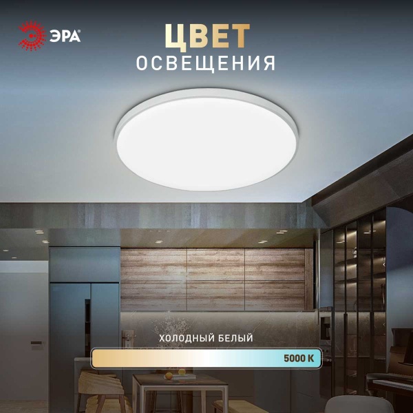 Светильник потолочный светодиодный ЭРА Классик без ДУ SPB-6 WH 45W-5K Slim Base Б0069774