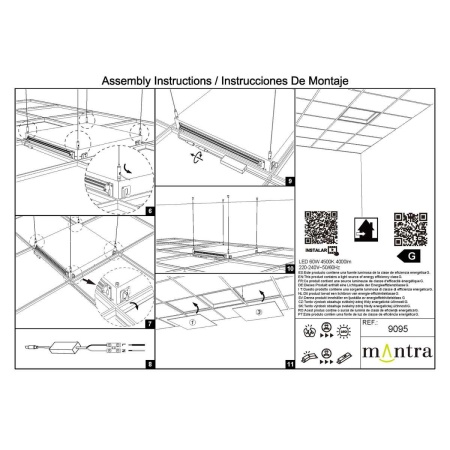 Встраивамое светодиодное окно Mantra BLUE SKY 9095