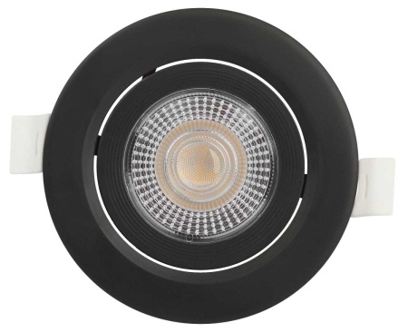 Светильник светодиодный встраиваемый ЭРА KL LED 25A-5 3K BK 5Вт 3000К круглый поворотный черный Б0068164