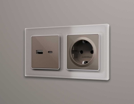 Лицевая панель розетки AMBRELLA VOLT AP6370