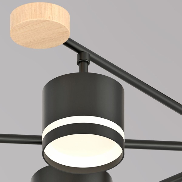 Потолочная люстра Reluce 78730-0.3-08 GX53 BK+WOOD